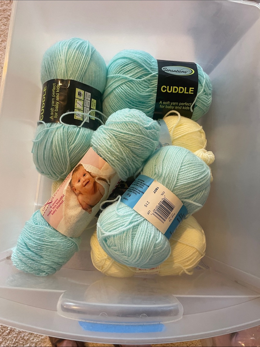 Cuddle Baby Blue & Cream Soft Yarn - Multi-Pack